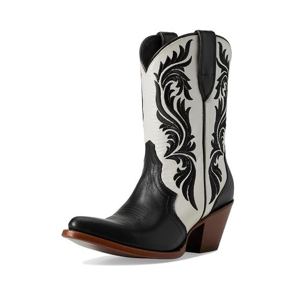 Ariat Womens Antonia Western Mid Calf Boots US 7 M Black White Leather NIB - Picture 1 of 11